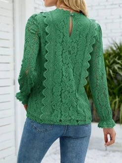 Women's Shirt Blouse Black White Wine Plain Lace Long Sleeve Casual Fashion V Neck Regular Fit Spring &Fall 15 Women's Shirt Blouse Black White Wine Plain Lace Long Sleeve Casual Fashion V Neck Regular Fit Spring &Fall -Cheap Plus Fit Dress Store qlgxyp1693911772045