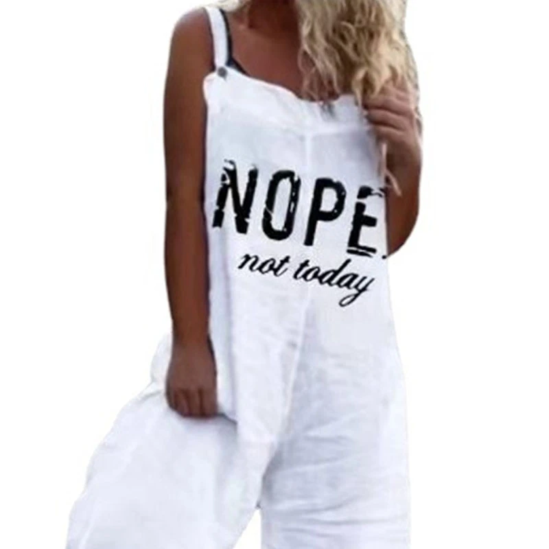 White Jumpsuits For Women Casual Utility Lace Up Print Letter Square Neck Streetwear Daily Regular Fit Spaghetti Strap S M L Fall Spring Summer 2 White Jumpsuits For Women Casual Utility Lace Up Print Letter Square Neck Streetwear Daily Regular Fit Spaghetti Strap S M L Fall Spring Summer - Image 2