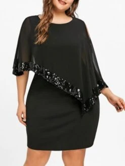 Women‘s Plus Size Curve Party Dress Solid Color Crew Neck Sequins Sleeveless Spring Fall Elegant Midi Dress Party Work Dress 14 Women‘s Plus Size Curve Party Dress Solid Color Crew Neck Sequins Sleeveless Spring Fall Elegant Midi Dress Party Work Dress -Cheap Plus Fit Dress Store qolass1640330835426