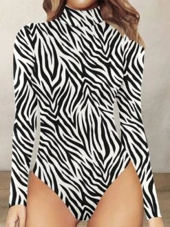 Women's Bodysuit Print Leopard Stand Collar Streetwear Street Daily Regular Fit Long Sleeve Picture Color 1 Picture Color 2 Picture Color 3 S M L Fall 19 Women's Bodysuit Print Leopard Stand Collar Streetwear Street Daily Regular Fit Long Sleeve Picture Color 1 Picture Color 2 Picture Color 3 S M L Fall -Cheap Plus Fit Dress Store qoqnuc1696908009602