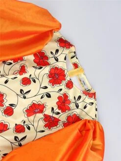 Women‘s Plus Size Curve Party Dress Cocktail Dress Wedding Guest Dress Midi Dress Orange 3/4 Length Sleeve Floral Print Spring Fall Winter Crew Neck Fashion Winter Dress Wedding Guest Vacation 2023 -Cheap Plus Fit Dress Store qqmvav1692179218252