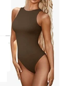 Women's Bodysuit High Waist Solid Color Crew Neck Streetwear Street Daily Regular Fit Sleeveless Black White Pink S M L Summer -Cheap Plus Fit Dress Store qrpstk1685498611191