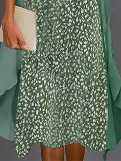 Women's Two Piece Dress Set Casual Dress Floral Dress Outdoor Daily Fashion Elegant Print Midi Dress Crew Neck 3/4 Length Sleeve Floral Regular Fit White Pink Blue Summer Spring S M L XL XXL -Cheap Plus Fit Dress Store qxliov1681352877065