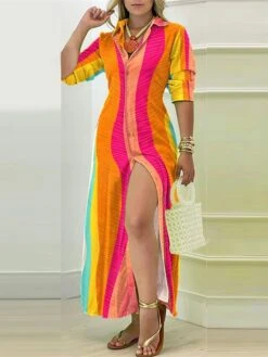 Women's Shirt Dress Casual Dress Maxi Long Dress Outdoor Daily Vacation Polyester Fashion Casual Shirt Collar Button Split Long Sleeve Summer Spring Fall 2023 Loose Fit Black Blue Orange Plaid Color 10 Women's Shirt Dress Casual Dress Maxi Long Dress Outdoor Daily Vacation Polyester Fashion Casual Shirt Collar Button Split Long Sleeve Summer Spring Fall 2023 Loose Fit Black Blue Orange Plaid Color -Cheap Plus Fit Dress Store qyrntn1691057426239