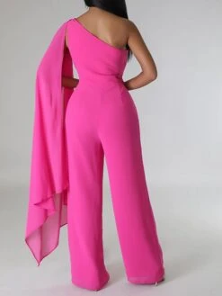 Women‘s Jumpsuit Cape Solid Color One Shoulder Wedding Business Wedding Street Slim Sleeveless Orange Red Dark Pink S M L Fall 13 Women‘s Jumpsuit Cape Solid Color One Shoulder Wedding Business Wedding Street Slim Sleeveless Orange Red Dark Pink S M L Fall -Cheap Plus Fit Dress Store qzdqky1693464443965