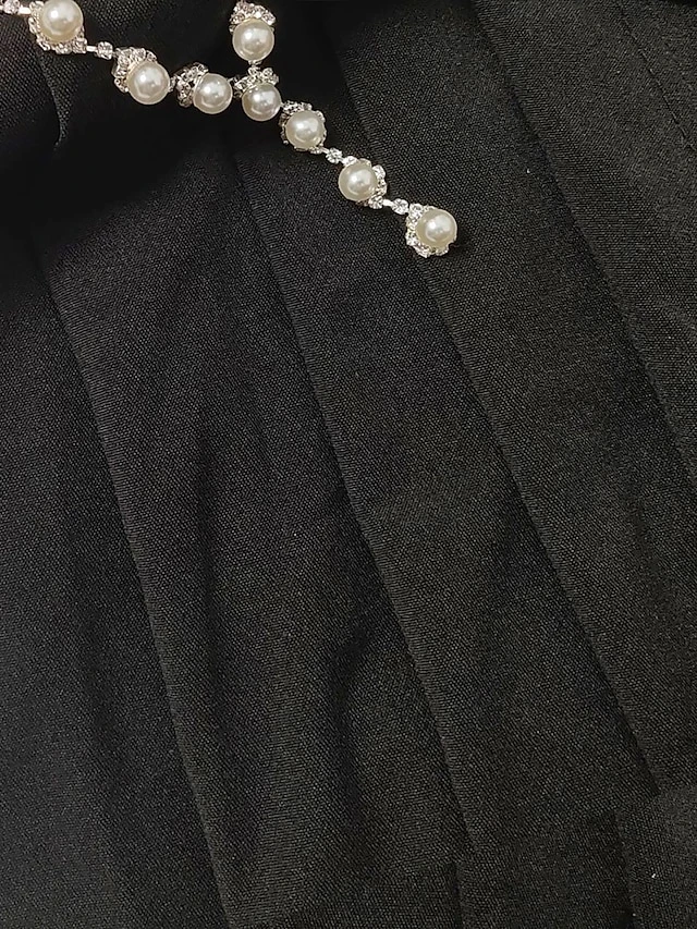 Women's Jumpsuit Solid Color V Neck Elegant Wedding Party Wide Leg Regular Fit Long Sleeve Black S M L All Seasons 4 Women's Jumpsuit Solid Color V Neck Elegant Wedding Party Wide Leg Regular Fit Long Sleeve Black S M L All Seasons - Image 4