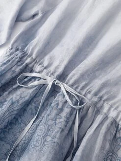 Women's Casual Dress Linen Dress Midi Dress Linen Fashion Romantic Outdoor Daily Holiday Crew Neck Pocket Print 3/4 Length Sleeve Fall Winter Autumn 2023 Loose Fit Blue Orange Painting Flower M L XL -Cheap Plus Fit Dress Store rahzuo1694418650315