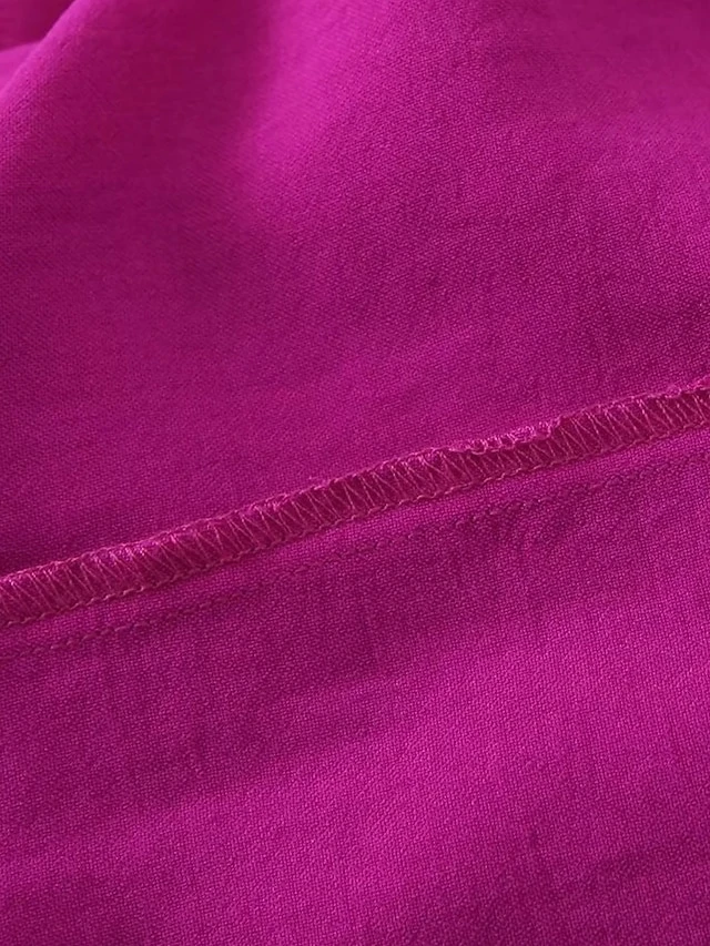 Women's Jumpsuit Pocket Solid Color One Shoulder Active Daily Vacation Wide Leg Slim Long Sleeve Fuchsia XS S M Fall 8 Women's Jumpsuit Pocket Solid Color One Shoulder Active Daily Vacation Wide Leg Slim Long Sleeve Fuchsia XS S M Fall - Image 8