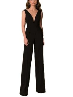 Women's Sophisticated Party 2022 White Black Jumpsuit Solid Color