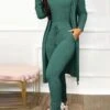 Women's Jumpsuit Pocket Drawstring Solid Color U Neck Streetwear Home Street Regular Fit Long Sleeve Black Navy Blue Green S M L Fall