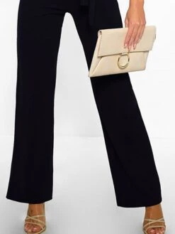 Women's Jumpsuit Solid Color V Neck Holiday Holiday Weekend Straight Regular Fit Half Sleeve Black S M L Spring -Cheap Plus Fit Dress Store rgwchk1653639150268