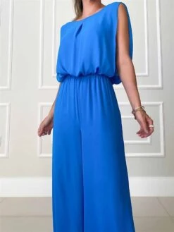 Women's Jumpsuit Backless High Waist Solid Color Crew Neck Streetwear Office Work Regular Fit Sleeveless Black Blue Fuchsia S M L Summer 12 Women's Jumpsuit Backless High Waist Solid Color Crew Neck Streetwear Office Work Regular Fit Sleeveless Black Blue Fuchsia S M L Summer -Cheap Plus Fit Dress Store rgxmvi1679469209125