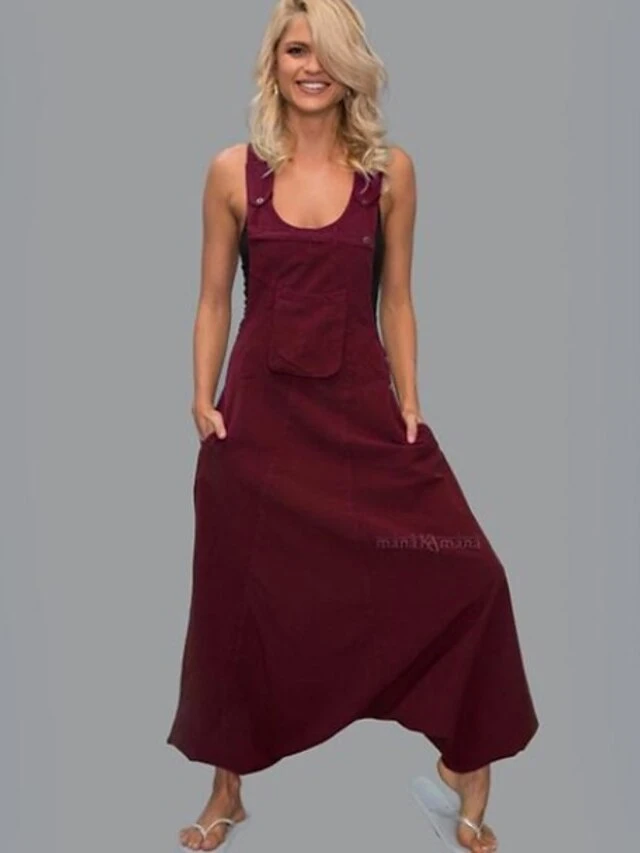 Black Jumpsuit For Women Overall Pocket Solid Color Crew Neck Casual Vacation Cargo Pants Loose Fit Sleeveless Light Blue Wine Red ArmyGreen S M L Spring 5 Black Jumpsuit For Women Overall Pocket Solid Color Crew Neck Casual Vacation Cargo Pants Loose Fit Sleeveless Light Blue Wine Red ArmyGreen S M L Spring - Image 5