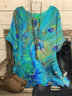 Women's Plus Size T Shirt Tee Black Blue Purple Graphic Polka Dot Butterfly Print Short Sleeve Daily Going Out Weekend Punk & Gothic Round Neck Regular Fit Dolman Sleeve Summer Spring -Cheap Plus Fit Dress Store rlshsd1652682211473