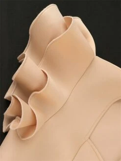 Women's Plus Size Curve Party Dress Swing Dress A Line Dress Plain Midi Dress Short Sleeve Ruffle Square Neck Fashion Party Fuchsia Khaki Fall Winter XL XXL 3XL 4XL -Cheap Plus Fit Dress Store rnmexj1694151481365