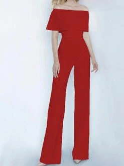 Women's Jumpsuit Backless High Waist Solid Color Off Shoulder Streetwear Party Vacation Regular Fit Short Sleeve Green Pink Wine S M L Winter 6 Women's Jumpsuit Backless High Waist Solid Color Off Shoulder Streetwear Party Vacation Regular Fit Short Sleeve Green Pink Wine S M L Winter -Cheap Plus Fit Dress Store rpnfbs1663731279865