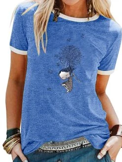 Women's T Shirt Tee 100% Cotton Black White Yellow Graphic Prints Patchwork Print Short Sleeve Daily Weekend Basic Round Neck Regular S -Cheap Plus Fit Dress Store rqkfwf1606801212404