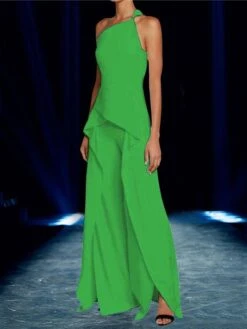 Women's Jumpsuit Ruffle Solid Color One Shoulder Elegant Party Vacation Straight Regular Fit Sleeveless Sleeveless Black White Wine S M L All Seasons 8 Women's Jumpsuit Ruffle Solid Color One Shoulder Elegant Party Vacation Straight Regular Fit Sleeveless Sleeveless Black White Wine S M L All Seasons -Cheap Plus Fit Dress Store rqycbn1697105996126