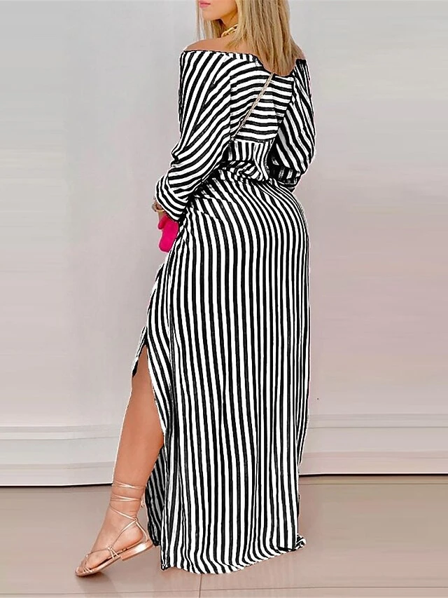 Women's Shirt Dress Casual Dress Swing Dress Maxi Long Dress Outdoor Daily Polyester Fashion Modern V Neck Button Split 3/4 Length Sleeve Summer Spring Fall 2023 Regular Fit Black White Pink Floral 2 Women's Shirt Dress Casual Dress Swing Dress Maxi Long Dress Outdoor Daily Polyester Fashion Modern V Neck Button Split 3/4 Length Sleeve Summer Spring Fall 2023 Regular Fit Black White Pink Floral - Image 2