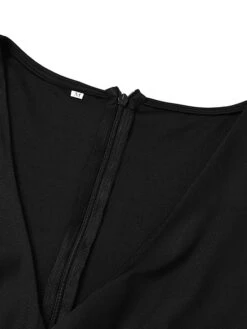 Women's Jumpsuit Solid Color V Neck Formal Wedding Business Straight Regular Fit Half Sleeve Black S M L Fall -Cheap Plus Fit Dress Store rrmlil1667791294833