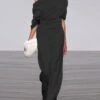 Women's Jumpsuit Solid Color Formal Party Office Straight Regular Fit Half Sleeve Raglan Sleeves Black White S M L Fall