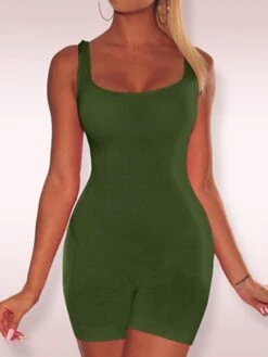 Women's Romper Backless Solid Color Crew Neck Active Home Street Skinny Sleeveless Green Blue Yellow S M L Spring 28 Women's Romper Backless Solid Color Crew Neck Active Home Street Skinny Sleeveless Green Blue Yellow S M L Spring -Cheap Plus Fit Dress Store rxumyr1645092963346