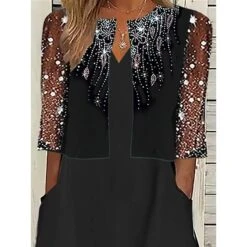 Women's Two Piece Dress Set Casual Dress Dress Set Outdoor Daily Fashion Streetwear Mesh Patchwork Midi Dress V Neck Half Sleeve Graphic Regular Fit Black Summer Spring S M L XL XXL 5 Women's Two Piece Dress Set Casual Dress Dress Set Outdoor Daily Fashion Streetwear Mesh Patchwork Midi Dress V Neck Half Sleeve Graphic Regular Fit Black Summer Spring S M L XL XXL -Cheap Plus Fit Dress Store rzjmfo1682676493744