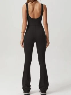 Women's Jumpsuit High Waist Solid Color Round Neck Streetwear Daily Vacation Slim Sleeveless Black Navy Blue Light Brown S M L Fall -Cheap Plus Fit Dress Store saektd1695792378614