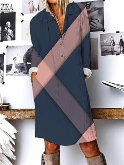 Women's Shirt Dress Casual Dress Cotton Linen Dress Midi Dress Polyester Fashion Casual Daily Outdoor Daily Vacation Shirt Collar Button Print 3/4 Length Sleeve Fall Winter Autumn 2023 Loose Fit Pink 9 Women's Shirt Dress Casual Dress Cotton Linen Dress Midi Dress Polyester Fashion Casual Daily Outdoor Daily Vacation Shirt Collar Button Print 3/4 Length Sleeve Fall Winter Autumn 2023 Loose Fit Pink -Cheap Plus Fit Dress Store scxsun1694690880806