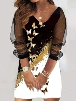Women‘s Plus Size Curve Holiday Dress Floral V Neck Mesh Long Sleeve Fall Spring Casual Mini Dress Casual Daily DressSheath DressBlack DressPrint 13 Women‘s Plus Size Curve Holiday Dress Floral V Neck Mesh Long Sleeve Fall Spring Casual Mini Dress Casual Daily DressSheath DressBlack DressPrint -Cheap Plus Fit Dress Store shcjaf1647491217857