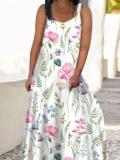 Women‘s Plus Size Curve Casual Dress Swing Dress Tank Dress Floral Long Dress Maxi Dress Sleeveless Print V Neck Modern Daily White Pink Summer Spring L XL XXL 3XL 4XL 6 Women‘s Plus Size Curve Casual Dress Swing Dress Tank Dress Floral Long Dress Maxi Dress Sleeveless Print V Neck Modern Daily White Pink Summer Spring L XL XXL 3XL 4XL -Cheap Plus Fit Dress Store sivknd1683271580486