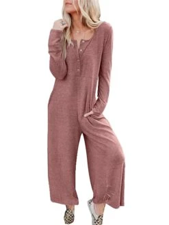 Women's Jumpsuit Button Pocket Solid Color Crew Neck Streetwear Street Daily Regular Fit Long Sleeve Black Yellow Fuchsia S M L Fall -Cheap Plus Fit Dress Store sjhlwc1692269100022