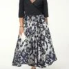 Women‘s Plus Size Curve Casual Dress Sheath Dress A Line Dress Floral Long Dress Maxi Dress Half Sleeve Patchwork Print Crew Neck Fashion Daily Black White Spring Summer L XL XXL 3XL