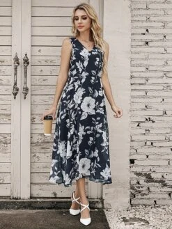 Women's Two Piece Dress Set Casual Dress Chiffon Dress Outdoor Daily Fashion Elegant Print Midi Dress V Neck Half Sleeve Floral Regular Fit Black Pink Gray Summer Spring S M L XL XXL 16 Women's Two Piece Dress Set Casual Dress Chiffon Dress Outdoor Daily Fashion Elegant Print Midi Dress V Neck Half Sleeve Floral Regular Fit Black Pink Gray Summer Spring S M L XL XXL -Cheap Plus Fit Dress Store smujgk1695873665937