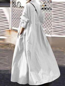 Women's Plus Size Curve Casual Dress Swing Dress Solid Color Long Dress Maxi Dress Long Sleeve Ruched V Neck Fashion Outdoor ArmyGreen Black Fall Winter L XL XXL 3XL 4XL -Cheap Plus Fit Dress Store swpqkc1693970747301