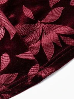 Women's Plus Size Party Dress Velvet Dress Cocktail Dress Midi Dress Black Wine Purple Long Sleeve Leaf Pocket Spring Fall Winter V Neck Fashion Winter Dress Wedding Guest Birthday Loose Fit 2023 XL -Cheap Plus Fit Dress Store sxkqex1692588957203