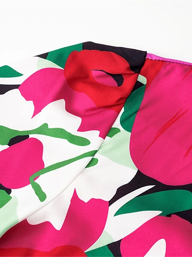 Women's Shirt Dress Casual Dress Midi Dress Outdoor Daily Vacation Polyester Fashion Modern Shirt Collar Button Split Long Sleeve Summer Spring Fall 2023 Loose Fit Red Floral S M L XL 2XL 8 Women's Shirt Dress Casual Dress Midi Dress Outdoor Daily Vacation Polyester Fashion Modern Shirt Collar Button Split Long Sleeve Summer Spring Fall 2023 Loose Fit Red Floral S M L XL 2XL - Image 8