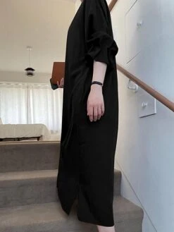 Women's Shirt Dress Casual Dress Cotton Linen Dress Maxi Long Dress Linen / Cotton Blend Basic Classic Outdoor Daily Vacation Shirt Collar Button Split Long Sleeve Spring Fall Autumn 2023 Loose Fit -Cheap Plus Fit Dress Store szqrls1692084359538