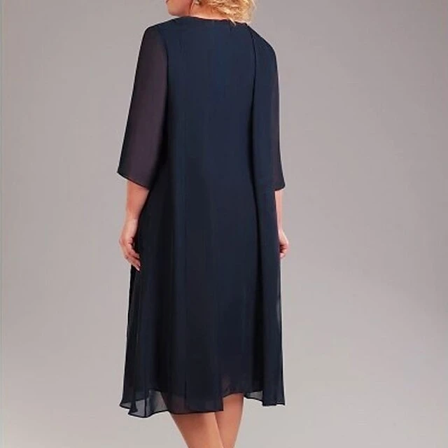 Women‘s Plus Size Curve Sequin Dress Solid Color Crew Neck Sequins 3/4 Length Sleeve Fall Spring Elegant Sequins Midi Dress Formal Party Dress 4 Women‘s Plus Size Curve Sequin Dress Solid Color Crew Neck Sequins 3/4 Length Sleeve Fall Spring Elegant Sequins Midi Dress Formal Party Dress - Image 4