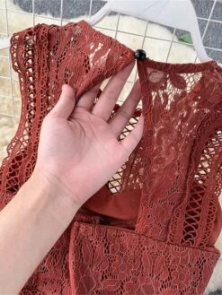 Women's Jumpsuit Lace Backless Solid Color Crew Neck Streetwear Street Going Out Regular Fit Sleeveless Black Yellow Wine One-Size Summer 39 Women's Jumpsuit Lace Backless Solid Color Crew Neck Streetwear Street Going Out Regular Fit Sleeveless Black Yellow Wine One-Size Summer -Cheap Plus Fit Dress Store tgeqvj1689325625152