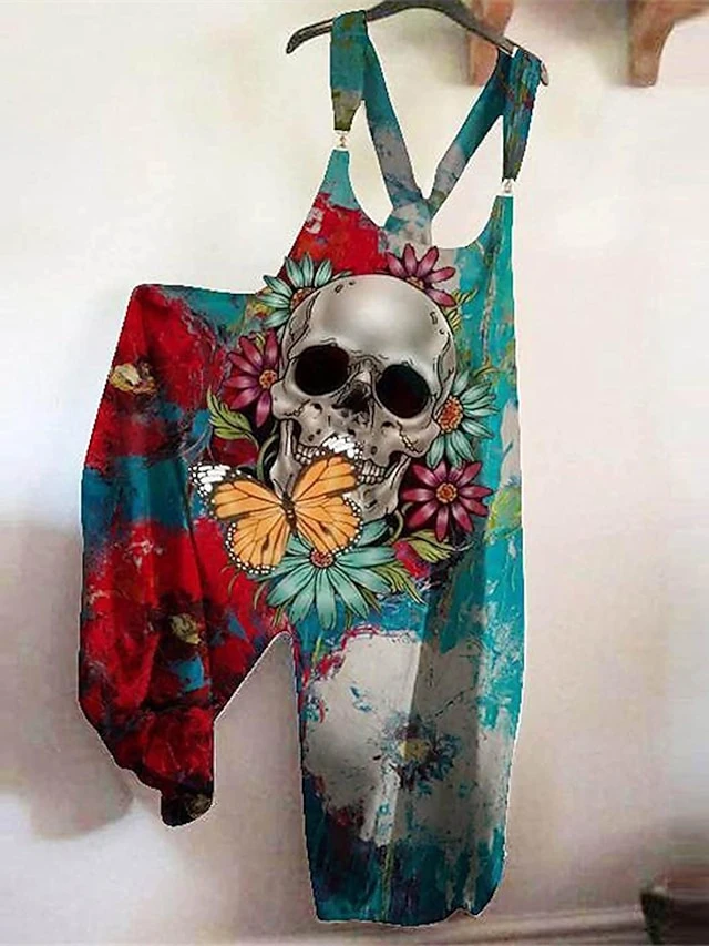 Women's Jumpsuit Print Animal Square Neck Streetwear Street Daily Regular Fit Sleeveless Green Purple Yellow S M L Spring 3 Women's Jumpsuit Print Animal Square Neck Streetwear Street Daily Regular Fit Sleeveless Green Purple Yellow S M L Spring - Image 3