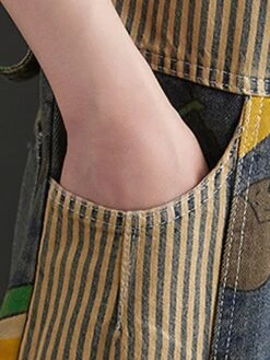 Women‘s Jumpsuit Pocket Print Animal Denim Square Neck Active Street Daily Loose Fit Sleeveless Blue M L XL Fall -Cheap Plus Fit Dress Store tibopc1693532823730