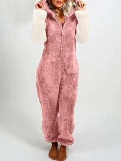 Women‘s Jumpsuit Patchwork Color Block Hooded Pink Fall Winter Streetwear Home Daily Loose Fit Long Sleeve Black White S M L 22 Women‘s Jumpsuit Patchwork Color Block Hooded Pink Fall Winter Streetwear Home Daily Loose Fit Long Sleeve Black White S M L -Cheap Plus Fit Dress Store tkuzdi1693213486002