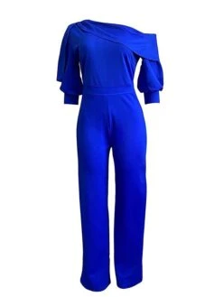 Women's Jumpsuit High Waist Solid Color Cold Shoulder Elegant Party Xmas Christmas Regular Fit 3/4 Length Sleeve White Blue Green S M L Fall 18 Women's Jumpsuit High Waist Solid Color Cold Shoulder Elegant Party Xmas Christmas Regular Fit 3/4 Length Sleeve White Blue Green S M L Fall -Cheap Plus Fit Dress Store tmehph1695347373248