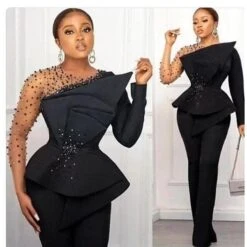 Women's Jumpsuit Solid Color One Shoulder Elegant Wedding Cocktail Party Christmas Regular Fit Long Sleeve Black White S M L Spring -Cheap Plus Fit Dress Store tnkwlo1676873590913