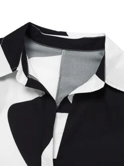 Women's Shirt Dress Casual Dress Shift Dress Midi Dress Daily Vacation Going Out Polyester Classic Casual Shirt Collar Rolled Cuff High Low Dress Long Sleeve Summer Spring Fall 2023 Loose Fit Black -Cheap Plus Fit Dress Store tnshqa1664180264052