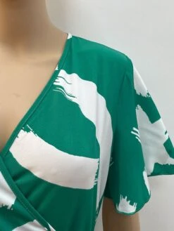 Women's Jumpsuit Lace Up Geometric V Neck Streetwear Daily Vacation Regular Fit Short Sleeve Green S M L Spring 11 Women's Jumpsuit Lace Up Geometric V Neck Streetwear Daily Vacation Regular Fit Short Sleeve Green S M L Spring -Cheap Plus Fit Dress Store tvyzsn1673577934168