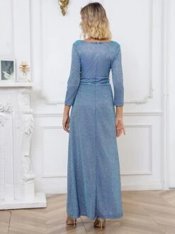 Women's Jumpsuit Solid Color V Neck Elegant Wedding Party Pencil Regular Fit Long Sleeve Blue S M L Fall -Cheap Plus Fit Dress Store twaycz1697184528229