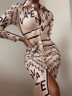 Women's Shirt Dress Casual Dress Midi Dress Outdoor Daily Vacation Polyester Fashion Casual Shirt Collar Button Long Sleeve Spring Fall Winter 2023 Regular Fit Black White Red Letter Tie Dye Striped -Cheap Plus Fit Dress Store txxksp1693386322391