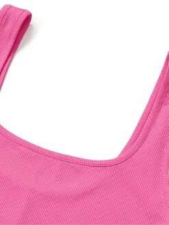 Women's Romper Backless High Waist Solid Color U Neck Sexy Street Sport Regular Fit Sleeveless Pink S M L Summer -Cheap Plus Fit Dress Store uixxeo1680072311381